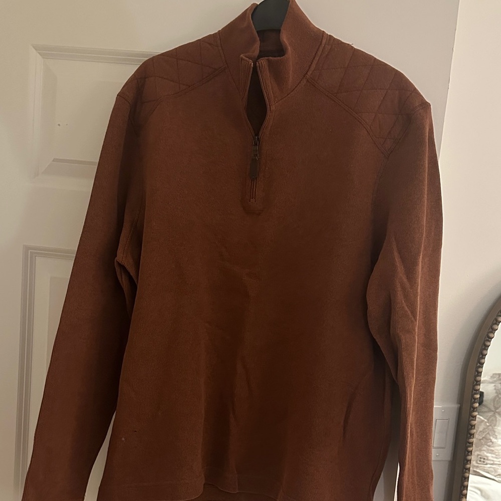Johnston & Murphy Rust Zip-Up Sweater